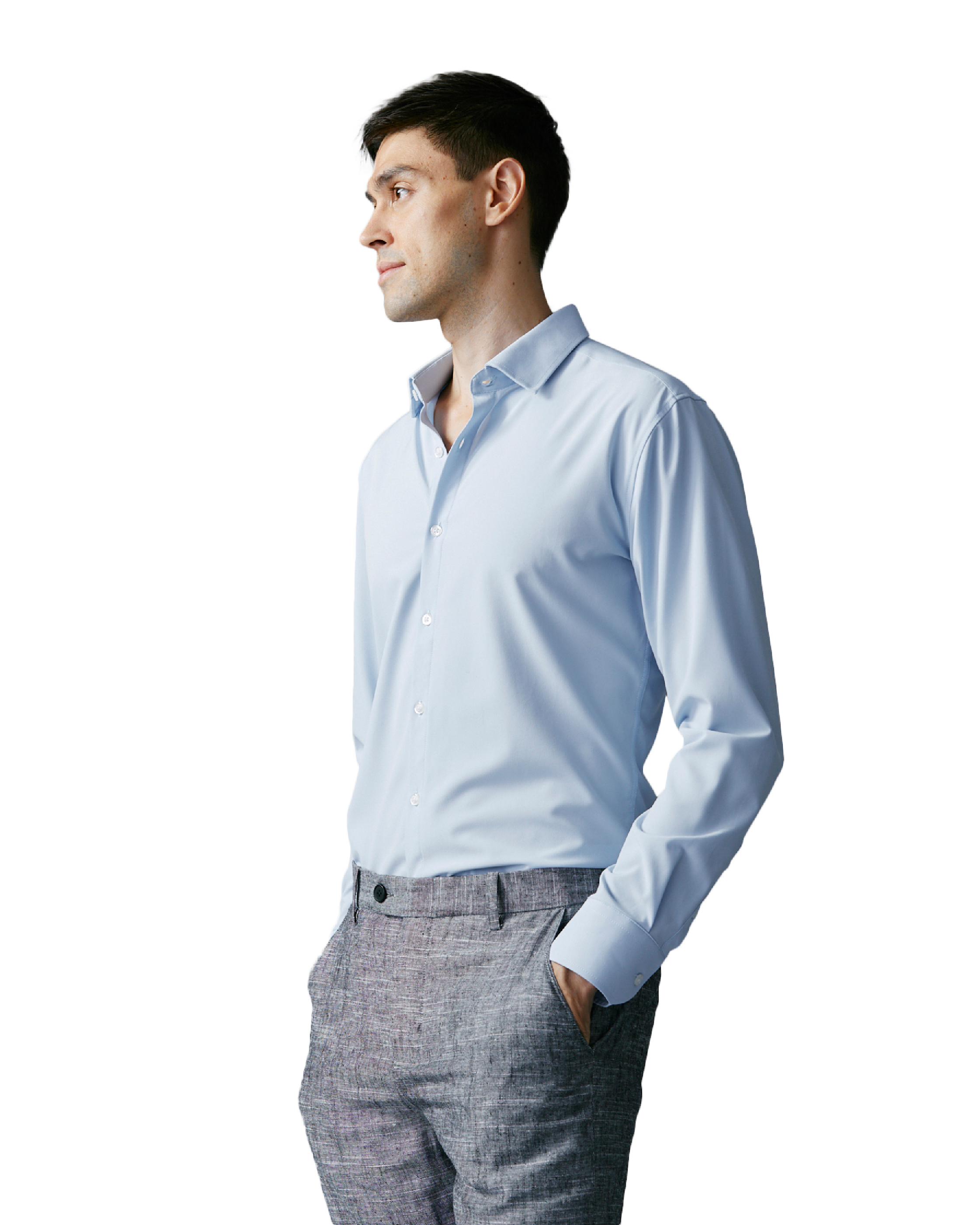 FINAL SALE - Performance Dress Shirt - Trim Fit - M / Azure Blue Pin Dot FINAL SALE - Performance Dress Shirt - Trim Fit - M / Azure Blue Pin Dot